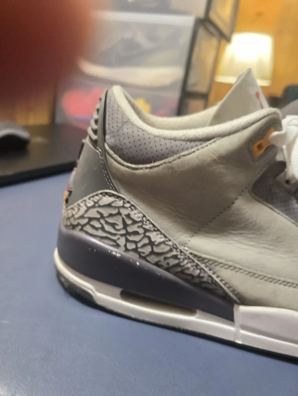 Jordan 3 Retro Cool Gray Leather Sneakers Size 12m.